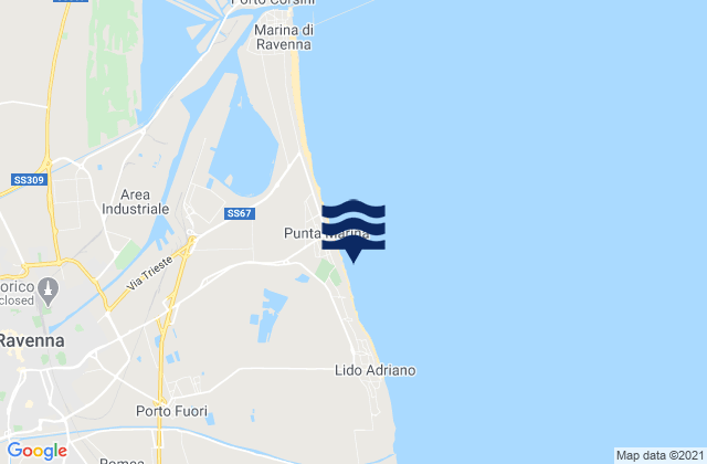 Mapa de mareas Porto Fuori, Italy