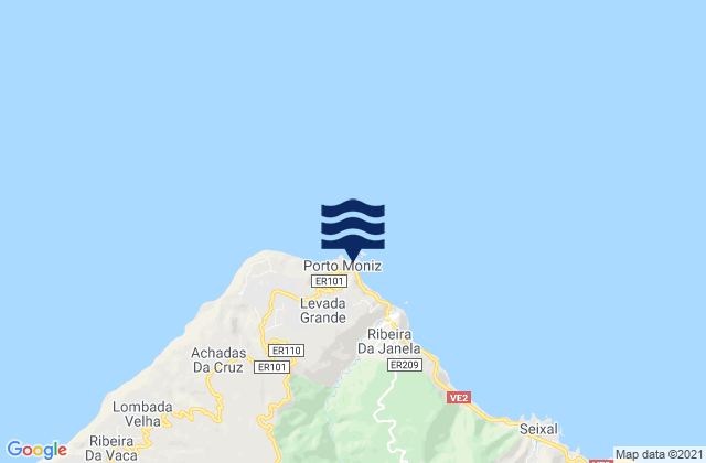 Mapa de mareas Porto Moniz Madeira Island, Portugal