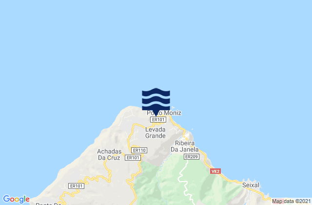 Mapa de mareas Porto Moniz, Portugal