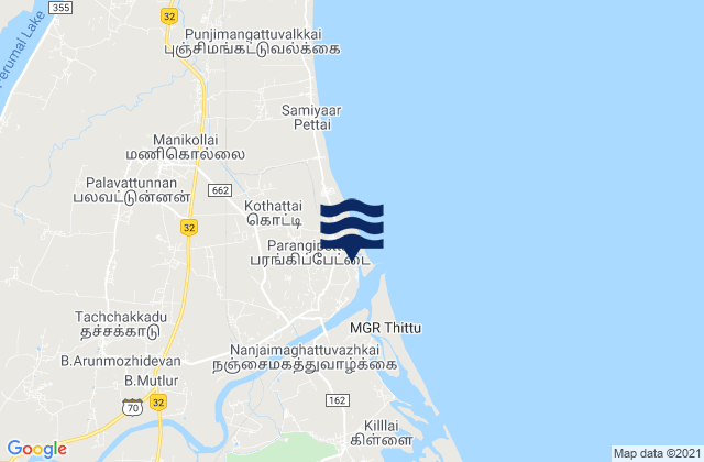 Mapa de mareas Porto Novo, India
