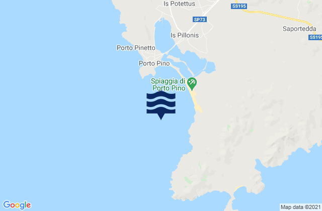Mapa de mareas Porto Pino, Italy