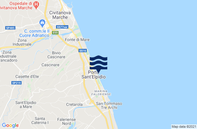 Mapa de mareas Porto Sant'Elpidio, Italy