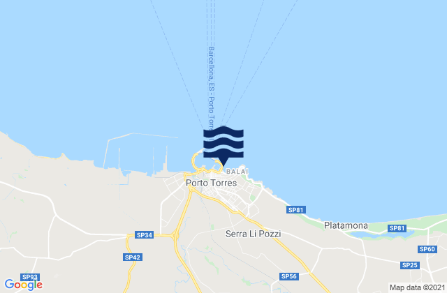 Mapa de mareas Porto Torres, Italy
