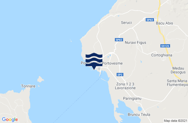 Mapa de mareas Porto Vesme, Italy