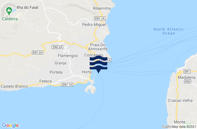 Mapa de mareas Porto da Horta Ilha do Faial, Portugal