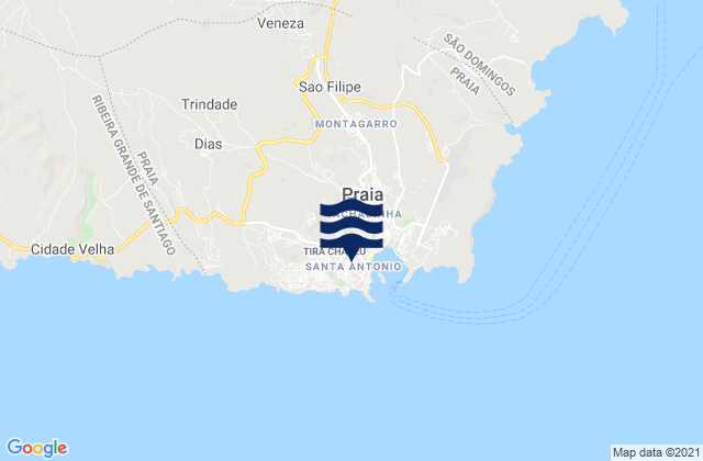 Mapa de mareas Porto da Praia Sao Tiago Island, Cabo Verde