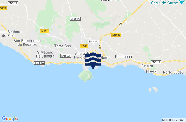 Mapa de mareas Porto de Angra Ilha Terceira, Portugal