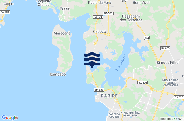 Mapa de mareas Porto de Aratu, Brazil