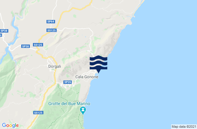 Mapa de mareas Porto di Cala Gonone, Italy