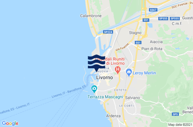Mapa de mareas Porto di Livorno, Italy
