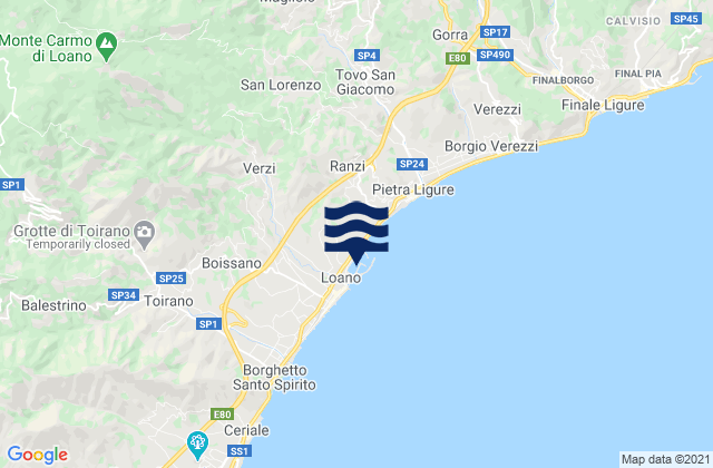 Mapa de mareas Porto di Loano, Italy