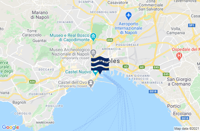 Mapa de mareas Porto di Napoli, Italy