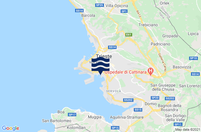 Mapa de mareas Porto di Trieste, Italy