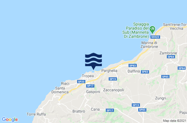 Mapa de mareas Porto di Tropea, Italy