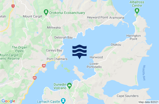 Mapa de mareas Portobello Bay, New Zealand