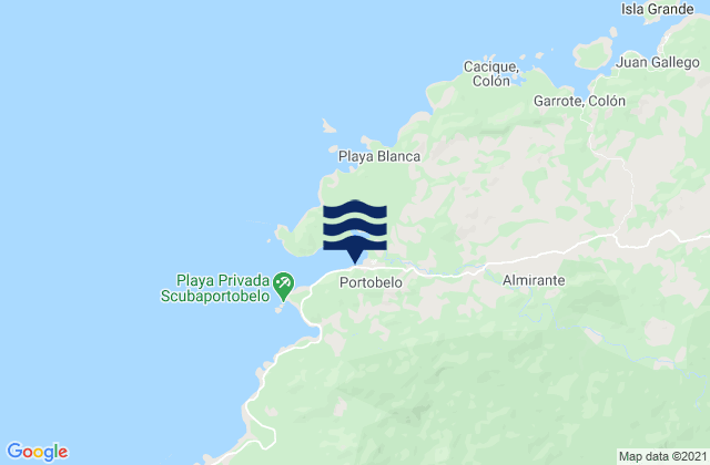 Mapa de mareas Portobelo, Panama