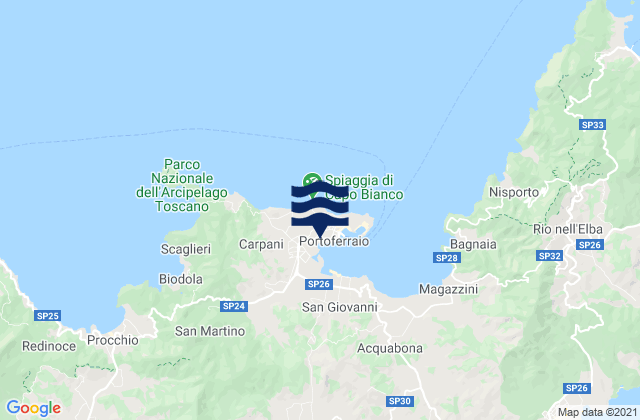 Mapa de mareas Portoferraio, Italy