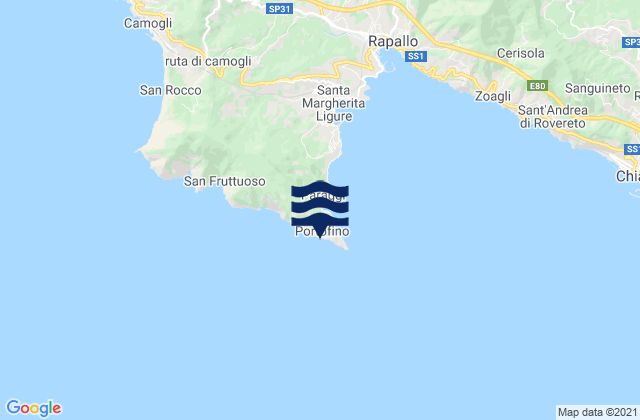 Mapa de mareas Portofino, Italy