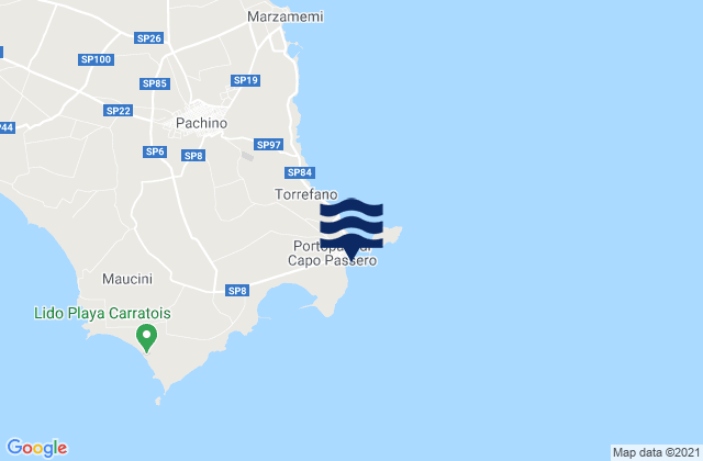 Mapa de mareas Portopalo di Capo Passero, Italy
