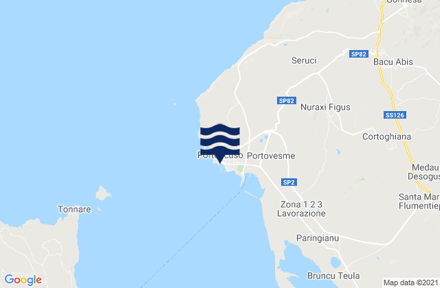 Mapa de mareas Portoscuso, Italy