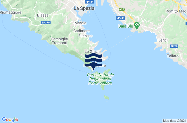Mapa de mareas Portovenere, Italy