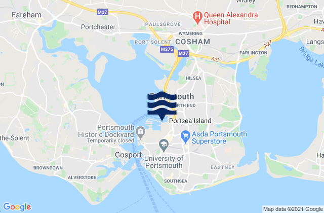 Mapa de mareas Portsmouth, United Kingdom