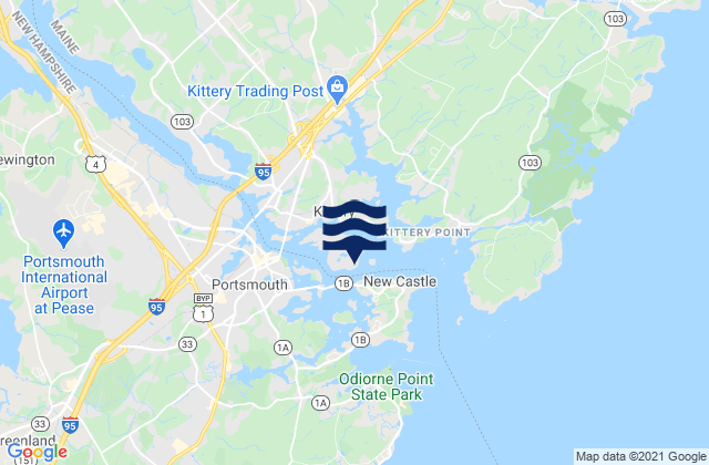 Mapa de mareas Portsmouth, United States
