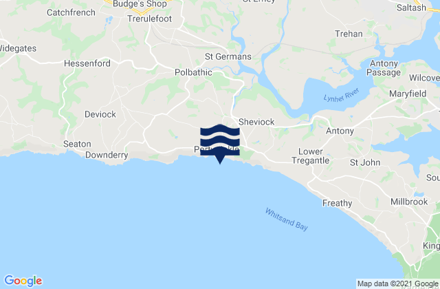 Mapa de mareas Portwrinkle Finnygook Beach, United Kingdom