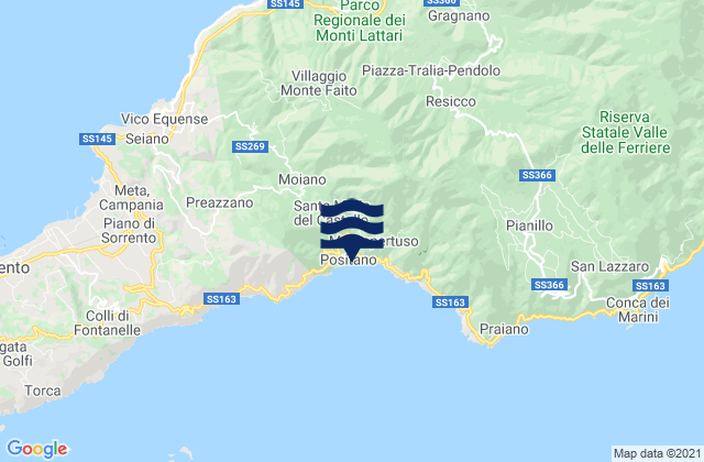 Mapa de mareas Positano, Italy