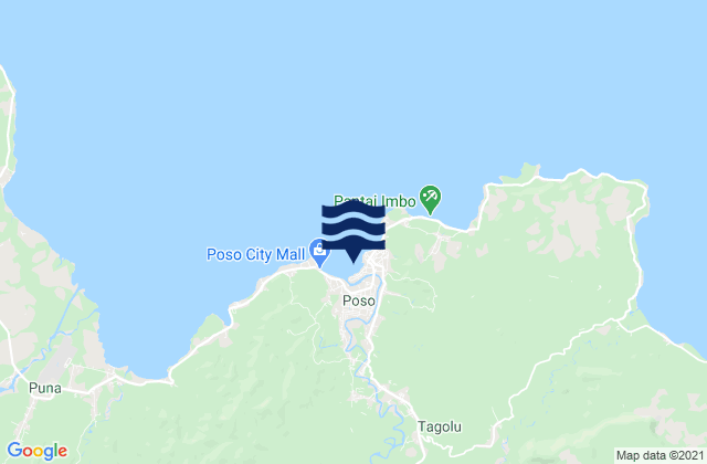 Mapa de mareas Poso, Indonesia