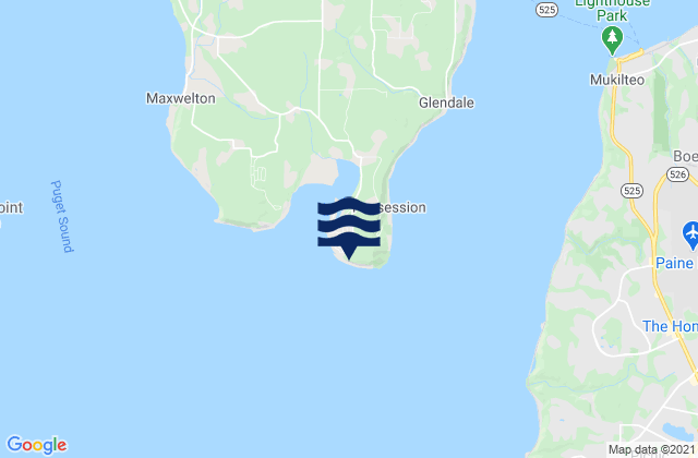 Mapa de mareas Possession Point, United States
