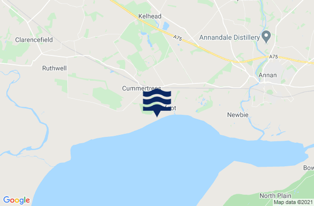 Mapa de mareas Powfoot Beach, United Kingdom