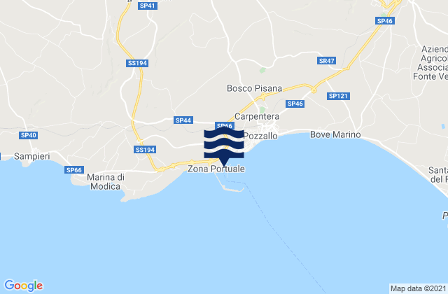 Mapa de mareas Pozzallo Port, Italy