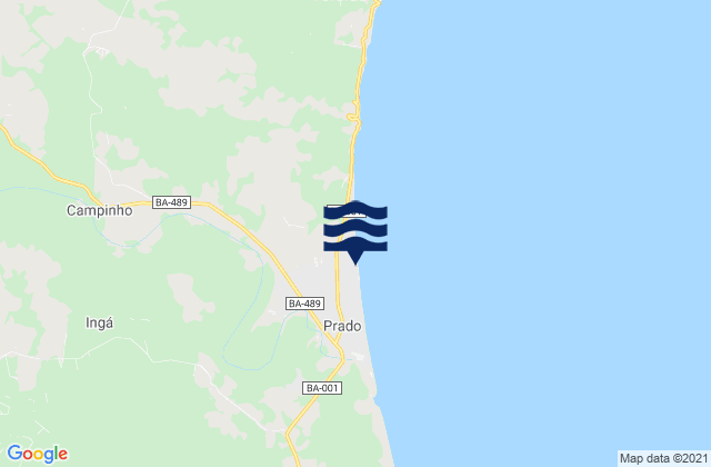 Mapa de mareas Prado, Brazil