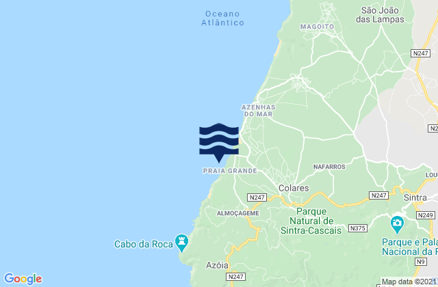 Mapa de mareas Praia Grande, Portugal