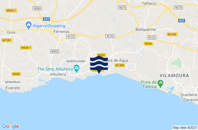 Mapa de mareas Praia Maria Luisa, Portugal