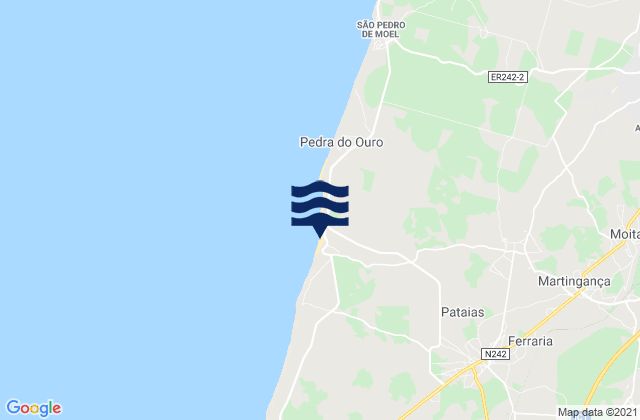 Mapa de mareas Praia Paredes, Portugal