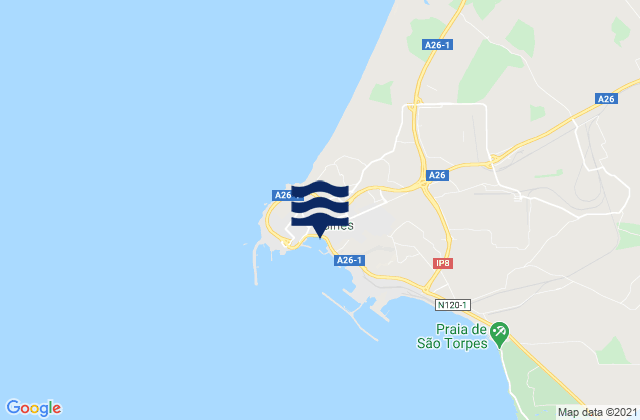 Mapa de mareas Praia Vasco da Gama, Portugal