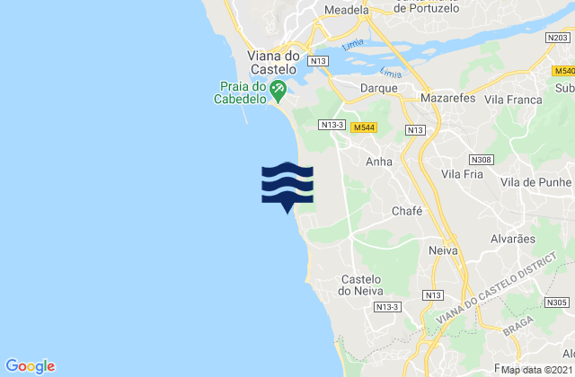 Mapa de mareas Praia da Amorosa, Portugal