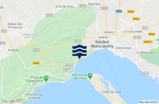 Mapa de mareas Praia da Comenda, Portugal