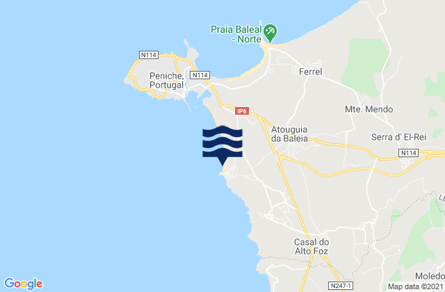 Mapa de mareas Praia da Consolação, Portugal