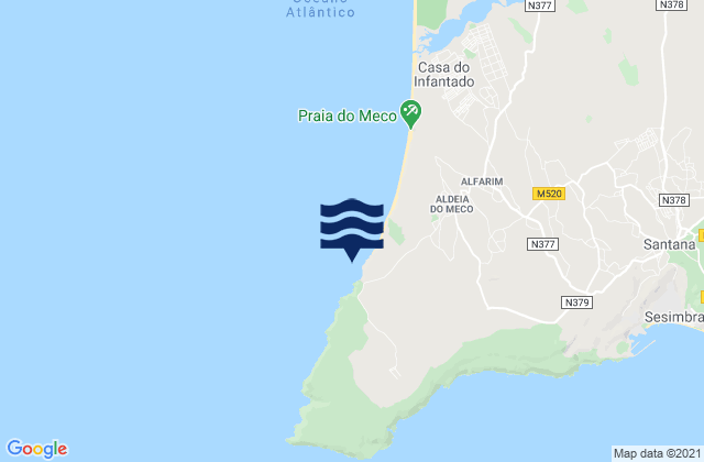 Mapa de mareas Praia da Foz Cabo Espichel Sesimbra, Portugal