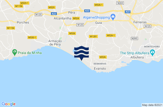 Mapa de mareas Praia da Galé Oeste, Portugal