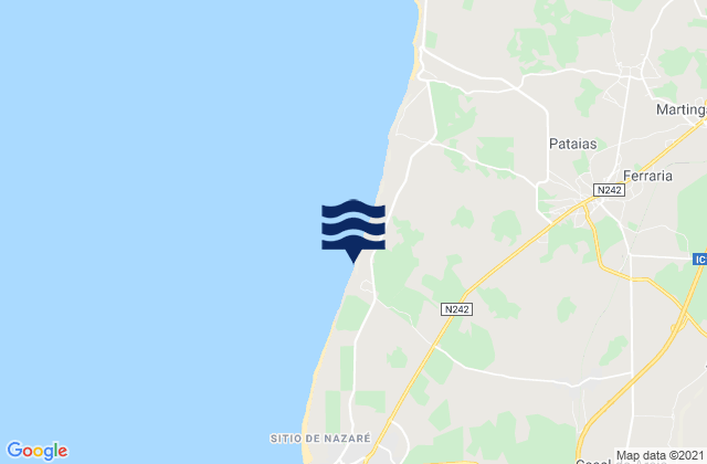 Mapa de mareas Praia da Légua, Portugal