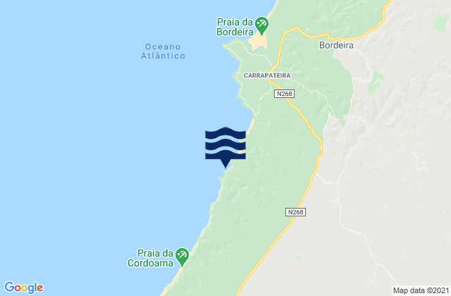 Mapa de mareas Praia da Pena Furada, Portugal
