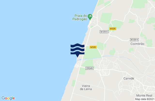 Mapa de mareas Praia da Vieira, Portugal
