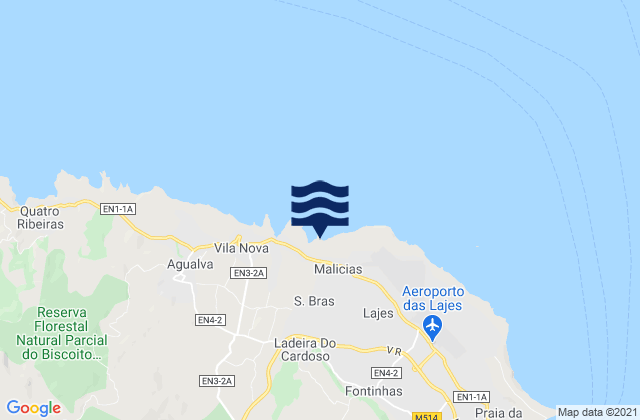 Mapa de mareas Praia da Vitória, Portugal