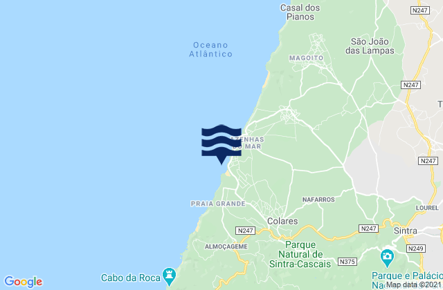 Mapa de mareas Praia das Maçãs, Portugal
