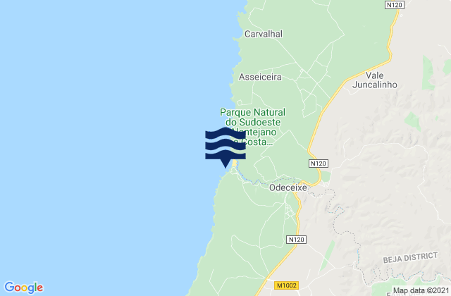 Mapa de mareas Praia de Adegas, Portugal