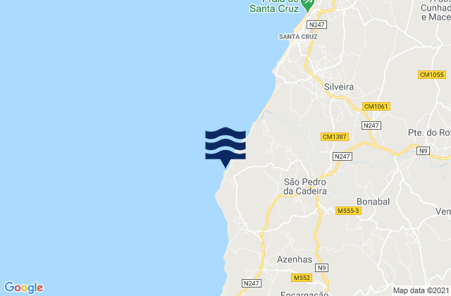 Mapa de mareas Praia de Cambelas, Portugal